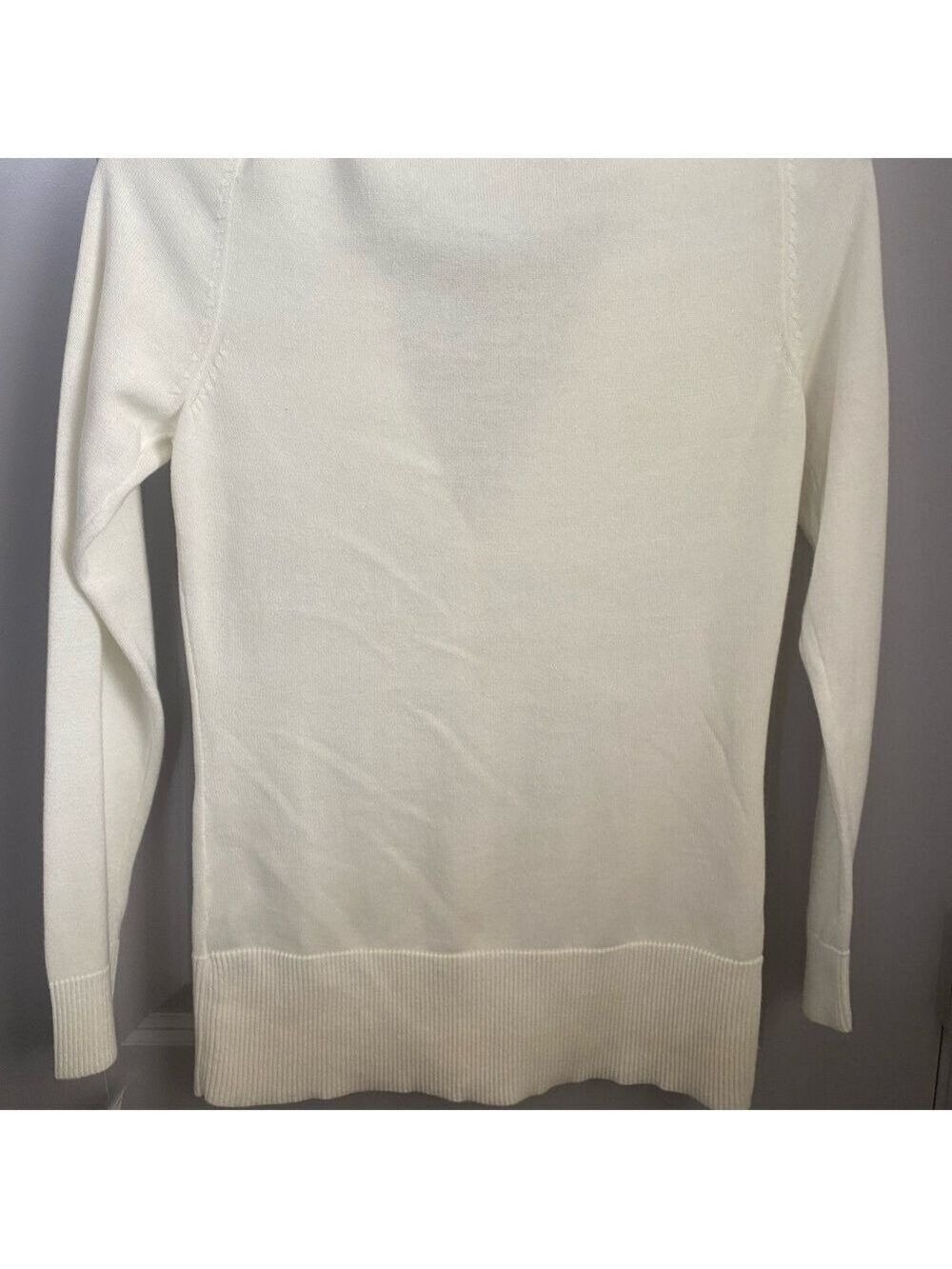 NWT AB Studio Cardigan sweater in White, size small 100%cotton - Picture 2 of 11